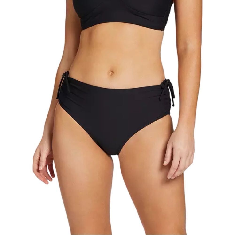 CALIA Women's Mid Rise Ruched Side Swim Bottom Black XL NWT